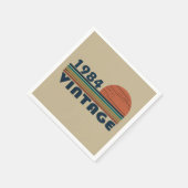 1984生まれ年のヴィンテージ スタンダードカクテルナプキン (角)