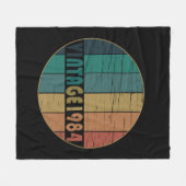 1984生まれ年のヴィンテージ フリースブランケット (正面(横))