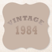1984生まれ年のヴィンテージ ペーパーコースター (正面)