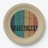 1984生まれ年のヴィンテージ ペーパープレート (正面)