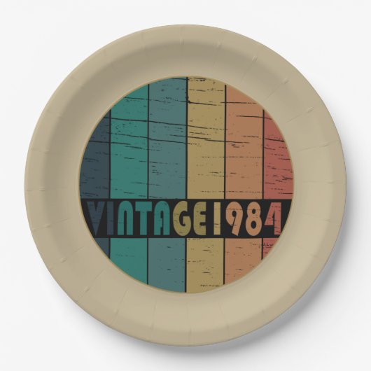 1984生まれ年のヴィンテージ ペーパープレート (正面)