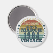 1984生まれ年3月のヴィンテージ誕生日 マグネット (正面/裏面)