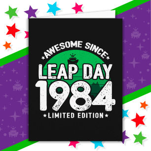 1984素晴らし年閏年日以後2月29誕生日 カード