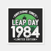 1984素晴らし年閏年日以後2月29誕生日 スタンダードカクテルナプキン (正面)