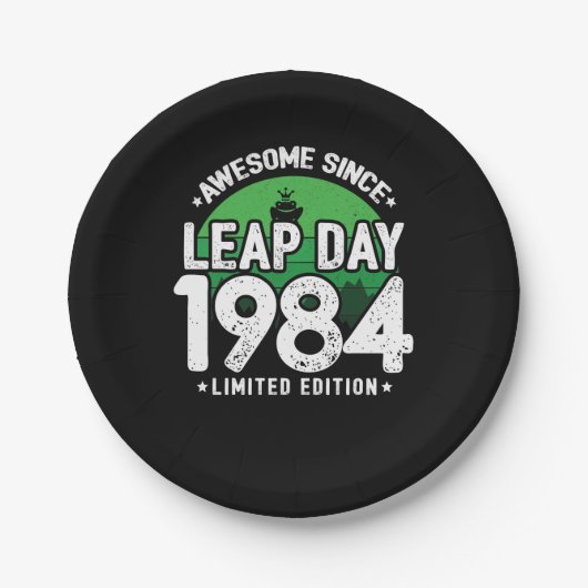 1984素晴らし年閏年日以後2月29誕生日 ペーパープレート (正面)