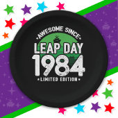 1984素晴らし年閏年日以後2月29誕生日 ペーパープレート