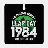 1984素晴らし年閏年日以後2月29誕生日 メタルオーナメント (裏面)