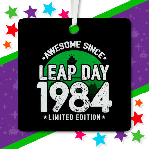 1984素晴らし年閏年日以後2月29誕生日 メタルオーナメント