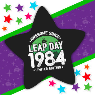1984素晴らし年閏年日以後2月29誕生日 星シール