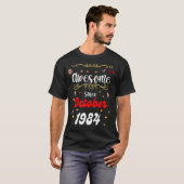 1984素晴らし年10月以来誕生日花とお尻 Tシャツ (正面フル)