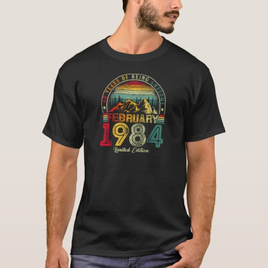 1984素晴らし年2月以来ヴィンテージギフト男性40th tシャツ (正面)