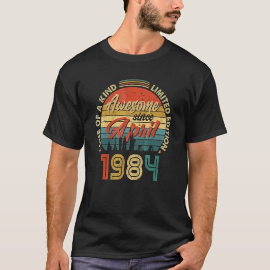 1984素晴らし年4月以来ヴィンテージ38誕生日 Tシャツ (正面)