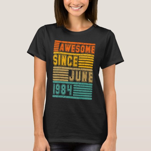 1984素晴らし年6月ヴィンテージ38人目の男女 Tシャツ (正面)