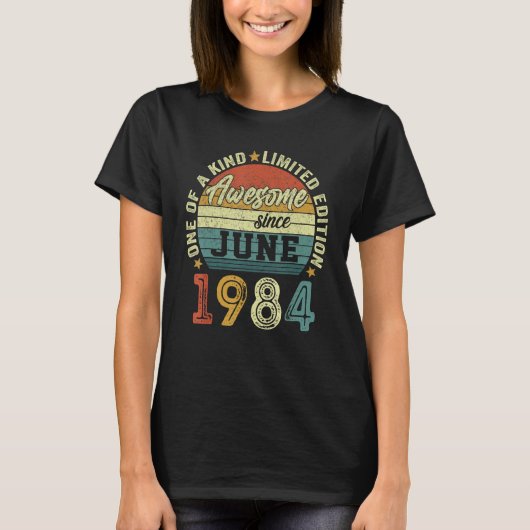 1984素晴らし年6月以来38歳38誕生日 Tシャツ (正面)