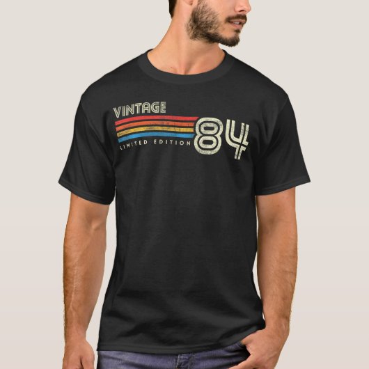 1984胸ストライプ誕生日 Tシャツ (正面)