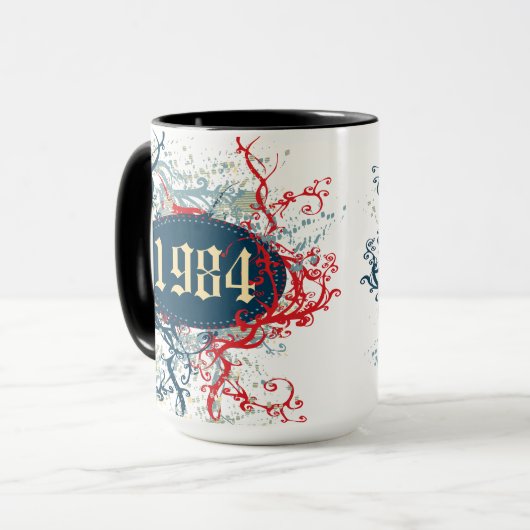 1984誕生日年、1984年以来、または1984年に作られた マグカップ (正面左)