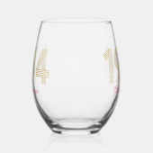 1984金ゴールドピンク40歳の誕生日 ステムなしワイングラス (左)