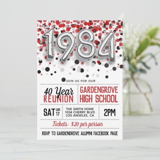 1984高等学校大学懇親会招待状 招待状 (スタンド正面)