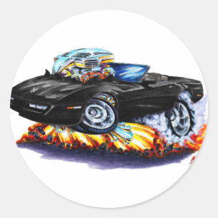 1984-93年のコルベットの黒いコンバーチブル ラウンドシール
