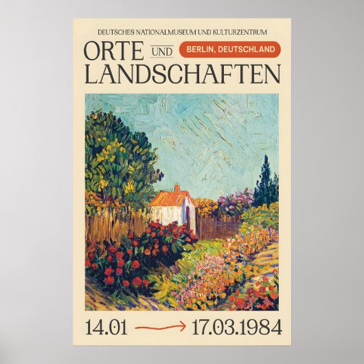 1984 Berlin Art Exhibition Poster German Landscape ポスター (正面)