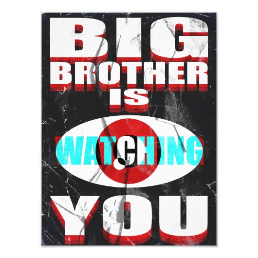 1984 Big Brother is Watching You Poster (Redesign) フォトプリント (正面)