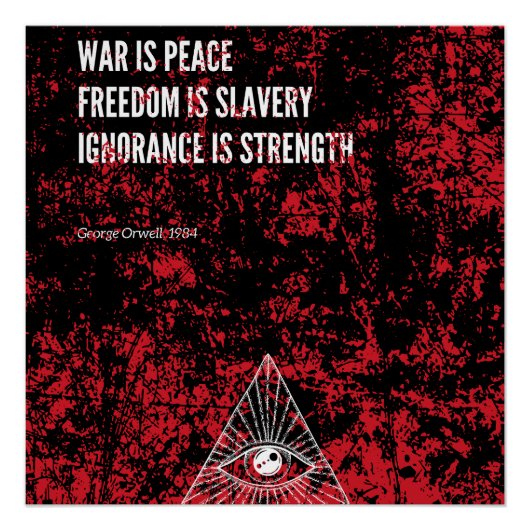 1984 George Orwell War is Peace ポスター (正面)
