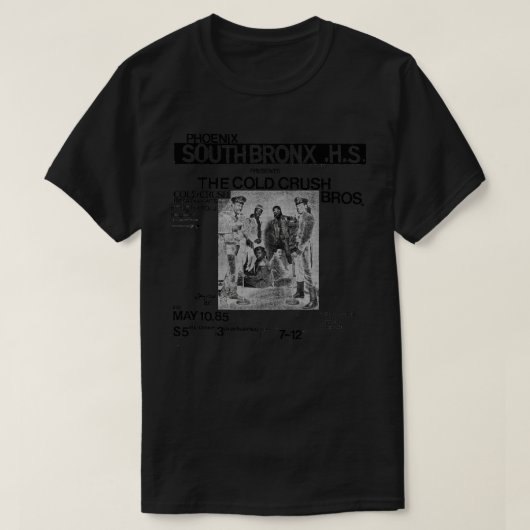 1985コールドクラッシュブラザーズ・フライヤー Tシャツ (デザイン正面)