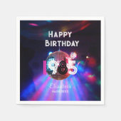 1985ディスコボール40th誕生日パーティの招待状 スタンダードカクテルナプキン (正面)