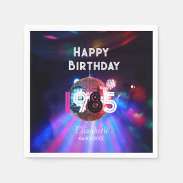 1985ディスコボール40th誕生日パーティの招待状 スタンダードカクテルナプキン