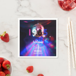 1985ディスコボール40th誕生日パーティの招待状 スタンダードカクテルナプキン