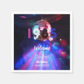 1985ディスコボール40th誕生日パーティの招待状 スタンダードカクテルナプキン (正面)