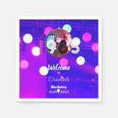 1985ディスコボール40th誕生日パーティの招待状 スタンダードカクテルナプキン (正面)