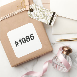 1985ハッシュタグ40誕生日記念日 スクエアシール