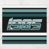 1985レトロストライプティール(緑がかった色) ビールラベル (シングルラベル)