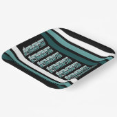 1985レトロストライプティール（緑がかった色） ペーパープレート (傾斜あり)