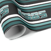 1985レトロストライプティール(緑がかった色) ラッピングペーパー (ロールコーナー)