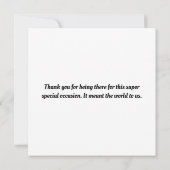 1985レトロストライプティール（緑がかった色）40番目のサンキューカード 招待状 (裏面)