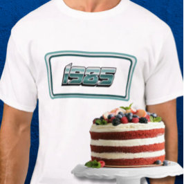 1985レトロストライプティール（緑がかった色） Tシャツ