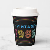 1985ヴィンテージレトロストライプネオンブライト 紙コップ (裏面)