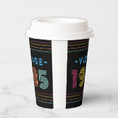 1985ヴィンテージレトロストライプネオンブライト 紙コップ (右)