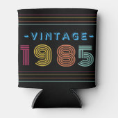 1985ヴィンテージレトロストライプネオンブライト 缶クーラー (正面)