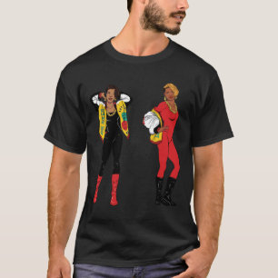 1985塩nペパブラックウィメンズヒップホップ tシャツ