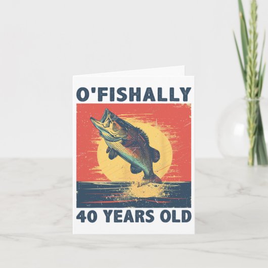 1985年お魚を釣るのが好きな人へ 誕生日に40歳の大人へお祝いのプレゼント カード (正面)
