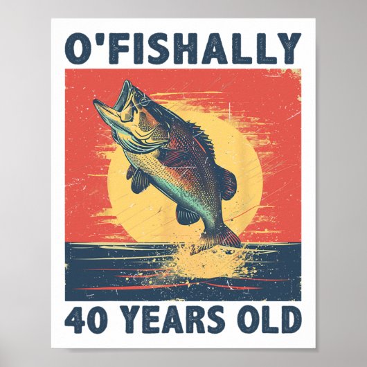 1985年お魚釣り漁師40歳の誕生日おめでとう ポスター (正面)
