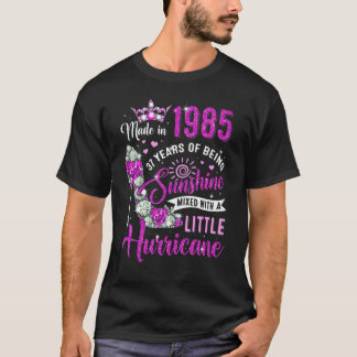 1985年に作られた37歳の女性サンシャイン37th Birt Tシャツ
