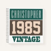 1985年の名前のヴィンテージ・ノートブック ノートブック (正面)