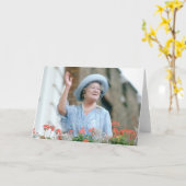 1985年の女王エリザベス女王 カード (黄色い花)