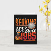1985年バドミントン愛好家40誕生以来エースを提供 カード (黄色い花)