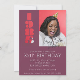 1985年パープル生まれで40歳の誕生日の写真 招待状