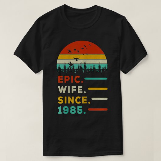 1985年ヴィンテージ36th 結婚 A以来の女性叙事詩の妻 Tシャツ (デザイン正面)